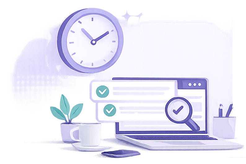 Graphic illustration showing laptop on desk